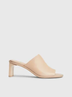Calvin Klein Sandali In Pelle Con Tacco A Mule