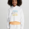 Calvin Klein Felpa Con Cappuccio Grafica Con Logo Boxy