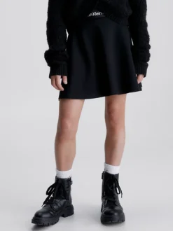 Calvin Klein Gonna Svasata Con Logo In Punto Milano