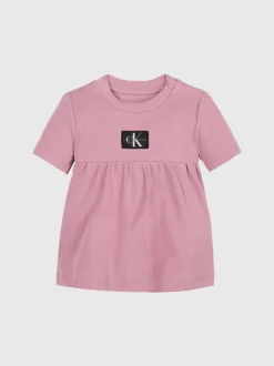 Calvin Klein Abito In Jersey A Costine Neonato
