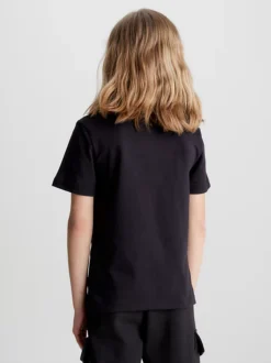 Calvin Klein T-shirt In Cotone Biologico Con Logo Bambino -Offerta Economica Calvin Klein IU0IU00408 BEH alternate4