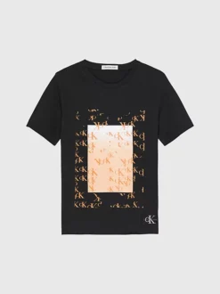 Calvin Klein T-shirt In Cotone Biologico Con Logo Bambino -Offerta Economica Calvin Klein IU0IU00408 BEH alternate7