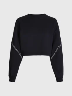 Calvin Klein Felpa Corta Con Logo Tape -Offerta Economica Calvin Klein J20J220693 BEH alternate5