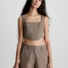 Calvin Klein Top Corsetto In Tela Di Cotone