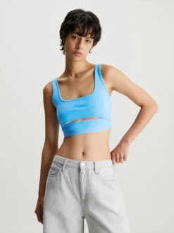 Calvin Klein Top Brassière Cut-out In Jersey Punto Milano