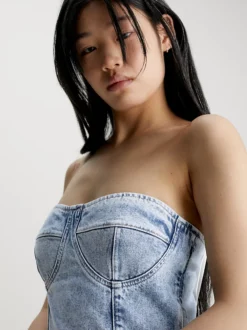 Calvin Klein Abito A Bustier In Denim Riciclato -Offerta Economica Calvin Klein J20J221276 1AA alternate2