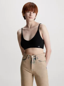 Calvin Klein Top A Brassière In Maglia Di Cotone