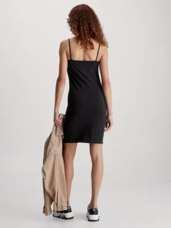 Calvin Klein Abito Sottoveste Slim In Cotone Elasticizzato 10 Calvin Klein Abito Sottoveste Slim In Cotone Elasticizzato -Offerta Economica Calvin Klein J20J221406 BEH alternate2