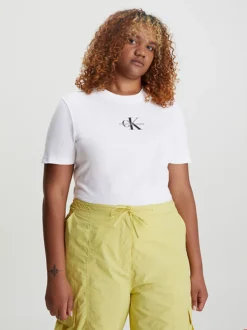 Calvin Klein T-shirt In Cotone Con Monogramma 9 Calvin Klein T-shirt In Cotone Con Monogramma -Offerta Economica Calvin Klein J20J221426 YAF alternate1