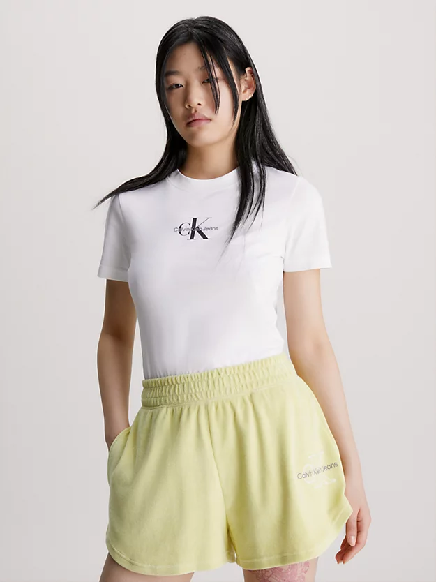 Calvin Klein T-shirt In Cotone Con Monogramma 3 Calvin Klein T-shirt In Cotone Con Monogramma