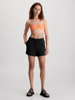 Calvin Klein Top Cropped In Rete A Manica Lunga 12 Calvin Klein Top Cropped In Rete A Manica Lunga -Offerta Economica Calvin Klein J20J221461 SFX alternate4