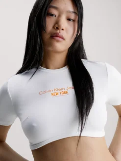 Calvin Klein T-shirt Bustier Corta -Offerta Economica Calvin Klein J20J221483 YAF alternate2