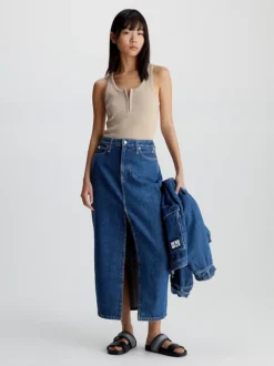 Calvin Klein Canotta A Costine In Cotone Slim -Offerta Economica Calvin Klein J20J221496 ABM alternate4