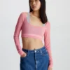 Calvin Klein Top Cropped In Rete Slim -Offerta Economica Calvin Klein J20J221497 TIK main