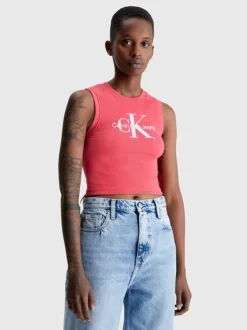 Calvin Klein Canotta Con Monogramma Corta