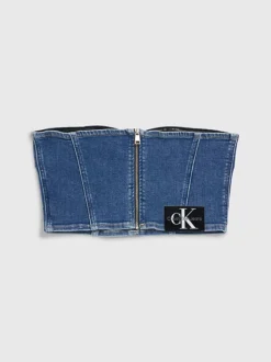 Calvin Klein Top Bustier In Denim -Offerta Economica Calvin Klein J20J221560 1A4 alternate6