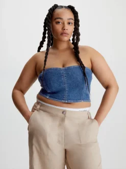 Calvin Klein Top Bustier In Denim