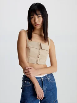 Calvin Klein Top A Fascia Con Gancetto E Asola