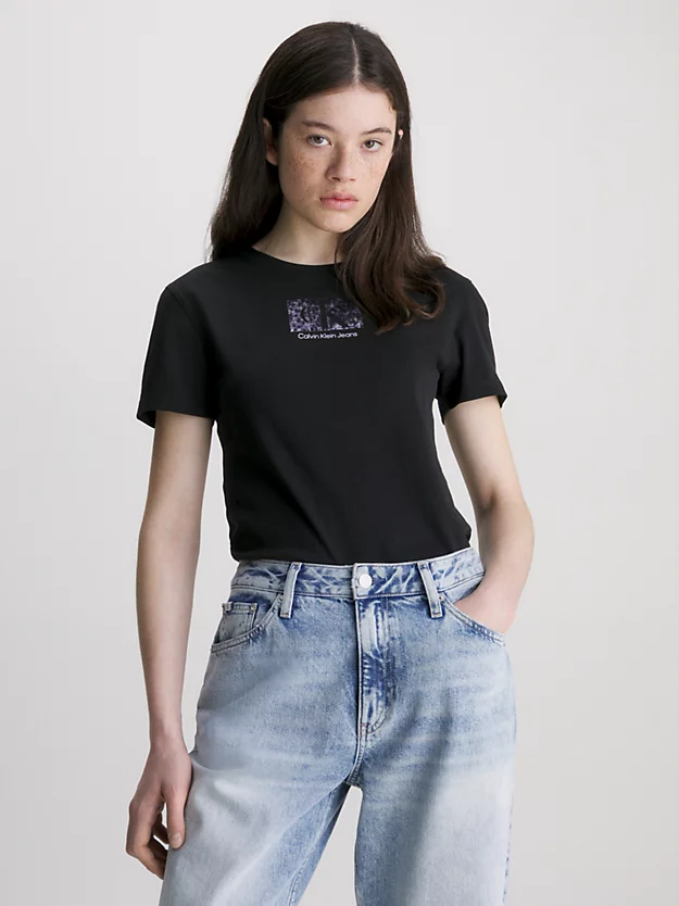 Calvin Klein T-shirt Slim In Cotone Biologico Con Logo 3 Calvin Klein T-shirt Slim In Cotone Biologico Con Logo