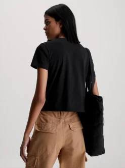 Calvin Klein T-shirt Slim Con Logo In Stile College -Offerta Economica Calvin Klein J20J221632 BEH alternate2