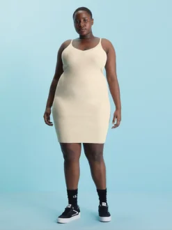 Calvin Klein Abito Sottoveste In Maglia A Costine Slim