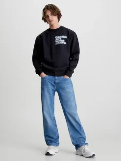 Calvin Klein Felpa Stampata In Cotone Biologico -Offerta Economica Calvin Klein J30J322888 BEH alternate4