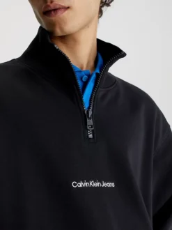 Calvin Klein Felpa Con Zip Taglio Relaxed -Offerta Economica Calvin Klein J30J322890 BEH alternate3