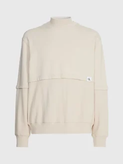 Calvin Klein Felpa In Materiali Misti Taglio Relaxed -Offerta Economica Calvin Klein J30J322893 ACI alternate5