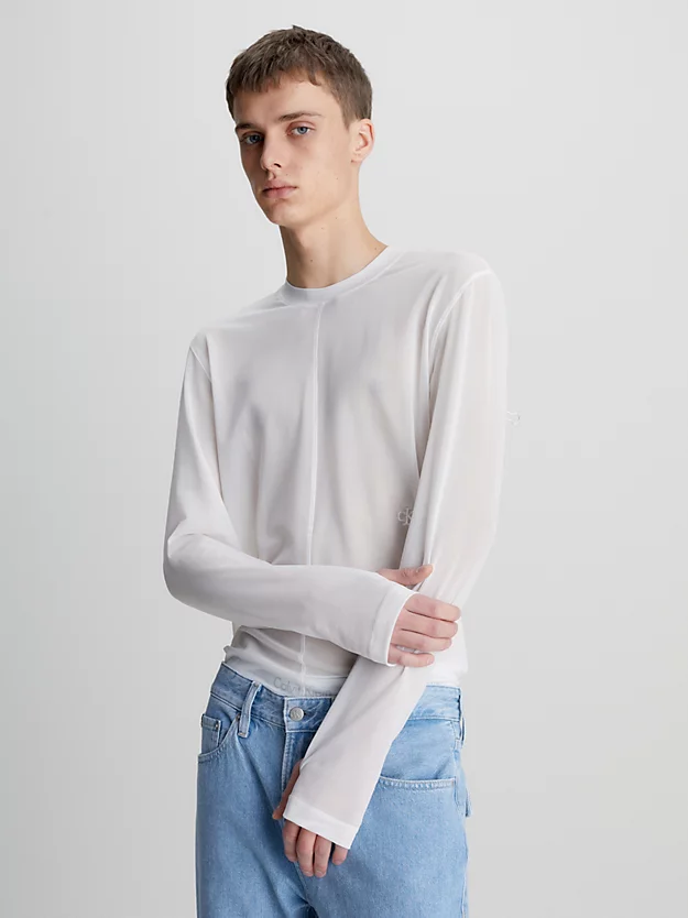 Calvin Klein Top A Maniche Lunghe In Rete Slim 3 Calvin Klein Top A Maniche Lunghe In Rete Slim
