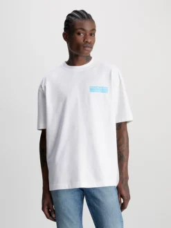 Calvin Klein T-shirt Oversize Con Logo Sul Retro