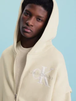 Calvin Klein Felpa Con Cappuccio E Zip Integrale Oversize -Offerta Economica Calvin Klein J30J324138 ACJ alternate3