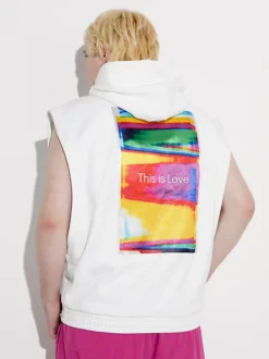 Calvin Klein Felpa Con Cappuccio Senza Maniche Unisex - Pride -Offerta Economica Calvin Klein J40J400292 YAF alternate3