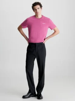 Calvin Klein T-shirt Con Micro Logo In Cotone -Offerta Economica Calvin Klein K10K109894 VUX alternate3