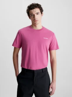Calvin Klein T-shirt Con Micro Logo In Cotone