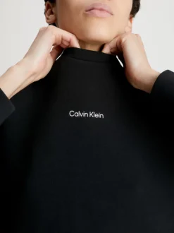 Calvin Klein Felpa In Cotone Con Logo Micro -Offerta Economica Calvin Klein K20K205453 BEH alternate2