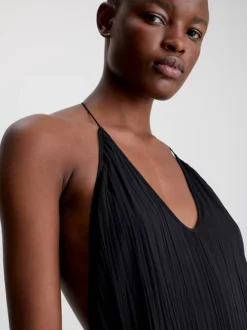 Calvin Klein Abito Sottoveste In Crêpe Increspato -Offerta Economica Calvin Klein K20K205863 BEH alternate3