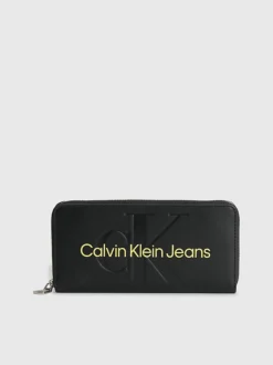 Calvin Klein Portafoglio Con Zip Integrale E Logo