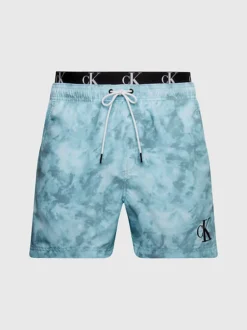 Calvin Klein Pantaloncini Da Bagno Corti Con Fascia In Vita Doppia - CK Authentic