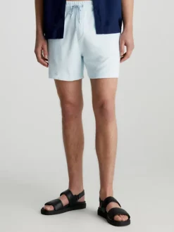 Calvin Klein Pantaloncini In Spugna Da Mare Con Logo - Logo Tape