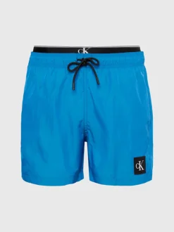 Calvin Klein Pantaloncini Da Bagno Corti Con Fascia In Vita Doppia - CK Nylon