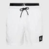 Calvin Klein Pantaloncini Da Bagno Corti Con Fascia In Vita Doppia - CK Nylon