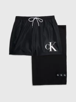 Calvin Klein Pantaloncini Da Bagno E Asciugamano In Confezione Regalo