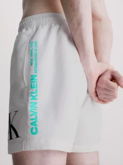 Calvin Klein Pantaloncini Da Bagno Con Cordoncino Medio - CK Monogram -Offerta Economica Calvin Klein KM0KM00890 YCD alternate3